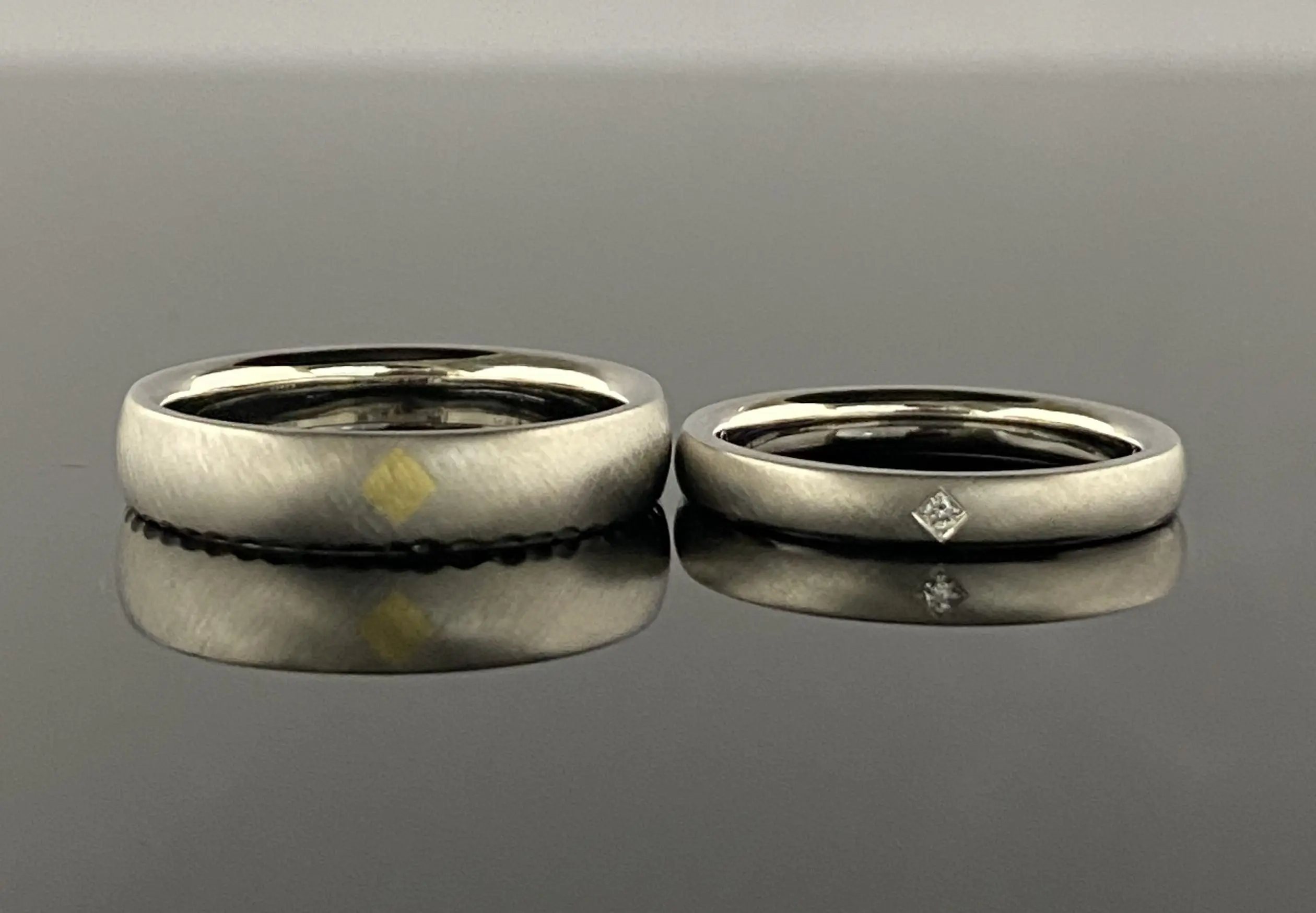 菱形のモチーフでペア感のあるオーダーメイドリング | 結婚・婚約指輪